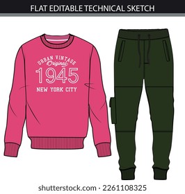 Sweatshirt and  joggers pants sportswear template vector file