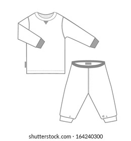 Sweatshirt with a long sleeve and panties for children (isolated)