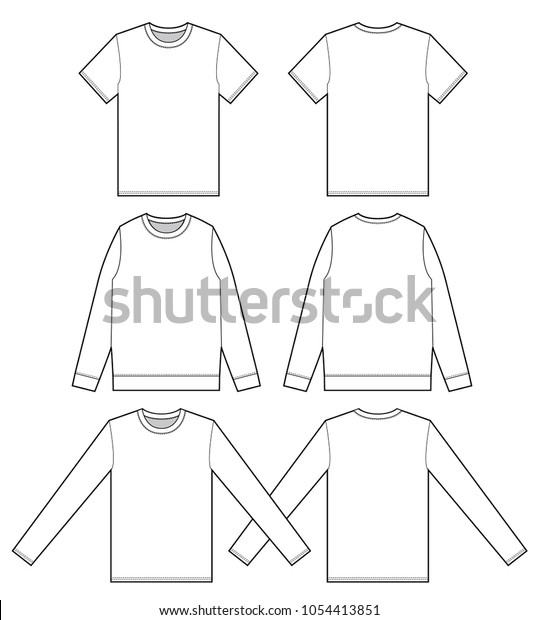 Download Sweatshirt Long Sleeve Tshirt Set Vector Stock Vector Royalty Free 1054413851