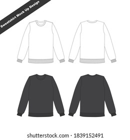 Sweatshirt Mock Up Design Color is Black and White Ilustrations Design Comercial Use