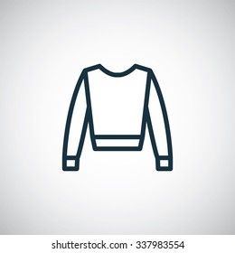 Sweatshirt Outline, Thin, Flat, Digital Icon For Web And Mobile
