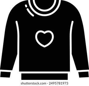 Sweatshirt solid glyph vector illustration