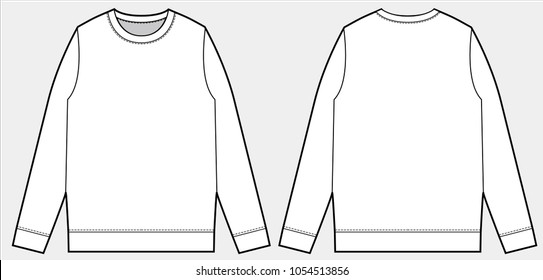 Sweatshirt top fashion vector illustration flat sketches template