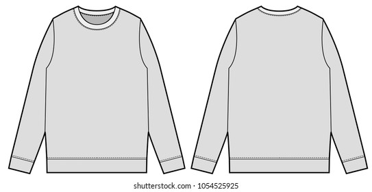 Sweatshirt top fashion vector illustration flat sketches template
