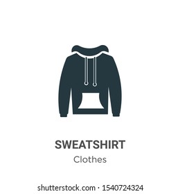 Sweatshirt vector icon on white background. Flat vector sweatshirt icon symbol sign from modern clothes collection for mobile concept and web apps design.