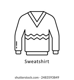 Sweatshirt vector outline Design illustration. Symbol on White background EPS 10 File