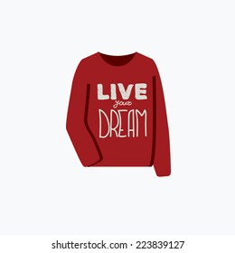Sweatshirt. Vintage vector illustration.