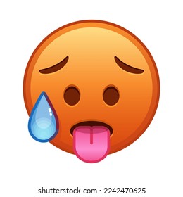 Sweaty face Large size of red emoji smile