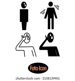Sweaty human icon. Vector illustration eps10