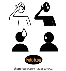 Sweaty human icon. Vector illustration eps10