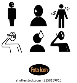 Sweaty human icon. Vector illustration eps10