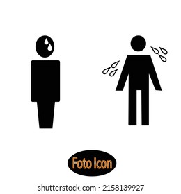 Sweaty human icon. Vector illustration eps10