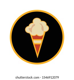 sweaty ice cream summer snack black and orange icon vector Design for web,apps,and restaurant.