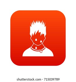 Sweaty man icon digital red for any design isolated on white vector illustration