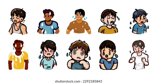 Diseño gráfico de clipart de colección de conjuntos vectoriales de personas suaves