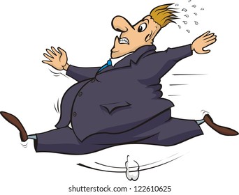 sweaty and scared businessman