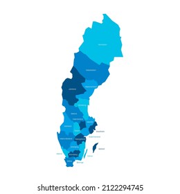 Schweden - Landkarte der Verwaltungsbezirke