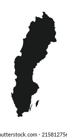 Sweden black map. vector illustration