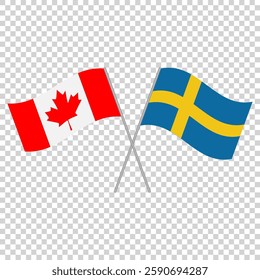 Sweden and Canada flags. Vector
