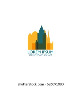 Sweden capital Stockholm modern city landscape skyline panorama vector logo flat icon