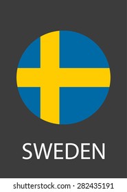 Sweden circle flag - vector icon