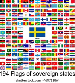 Sweden, collection of vector images of flags of the world