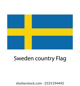 Sweden country Flag hand drawing illustration vector based drawing