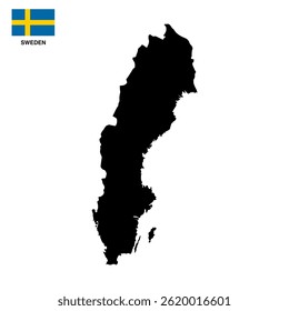 Mapa del Vector del país de Suecia aislado en fondo transparente