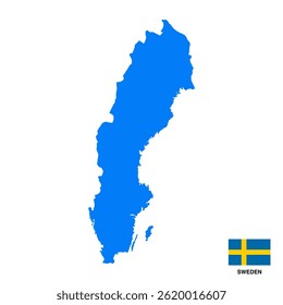 Schweden Ländervektorkarte einzeln auf transparentem Hintergrund