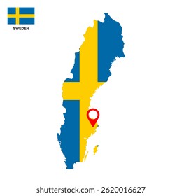 Mapa del Vector del país de Suecia aislado en fondo transparente