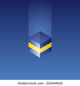 Sweden cube flag blue background vector business brochure layout
