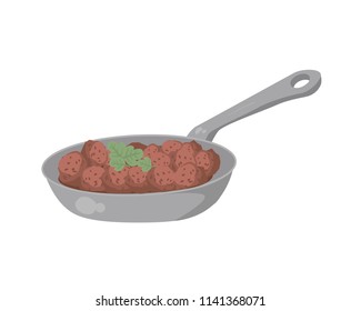 Sweden culture dish vector illustration.  Swedish meatballs icon isolated on white background.