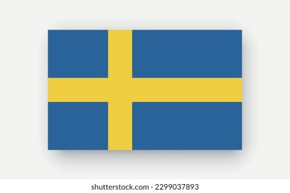 Sweden .Detailed flag on white background. Vector illustration.jpg