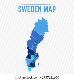 Sweden Detailed Map With States