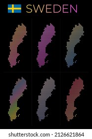 Sweden dotted map set. Map of Sweden in a dotted style with borders filled with beautiful smooth gradient circles. Beautiful vector illustration.