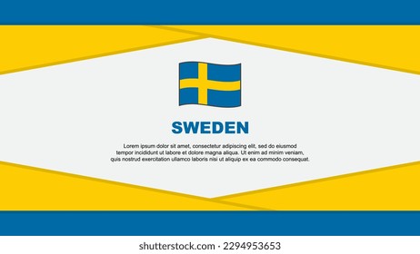 Sweden Flag Abstract Background Design Template. Sweden Independence Day Banner Cartoon Vector Illustration. Sweden Vector