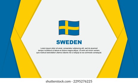 Sweden Flag Abstract Background Design Template. Sweden Independence Day Banner Cartoon Vector Illustration. Sweden Background