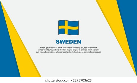 Sweden Flag Abstract Background Design Template. Sweden Independence Day Banner Cartoon Vector Illustration. Sweden Flag