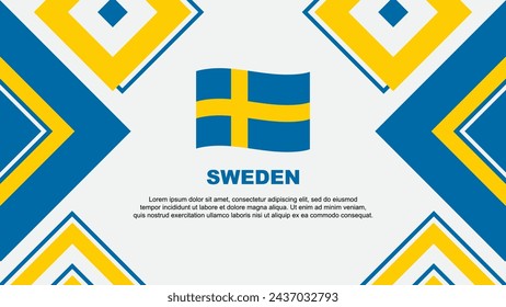 Sweden Flag Abstract Background Design Template. Sweden Independence Day Banner Wallpaper Vector Illustration. Sweden Independence Day
