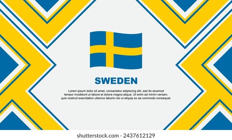 Sweden Flag Abstract Background Design Template. Sweden Independence Day Banner Wallpaper Vector Illustration. Sweden Vector