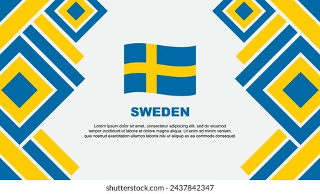 Sweden Flag Abstract Background Design Template. Sweden Independence Day Banner Wallpaper Vector Illustration. Sweden