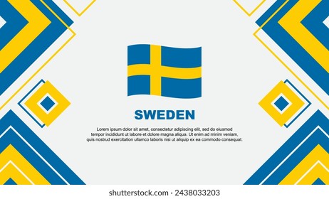 Sweden Flag Abstract Background Design Template. Sweden Independence Day Banner Wallpaper Vector Illustration. Sweden Background
