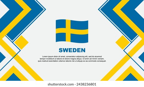Sweden Flag Abstract Background Design Template. Sweden Independence Day Banner Wallpaper Vector Illustration. Sweden Banner