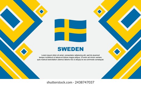 Schweden Flagge abstrakte Hintergrund Design Vorlage. Schweden Unabhängigkeitstag Banner Tapete Vektor-Illustration. Schweden-Karikatur
