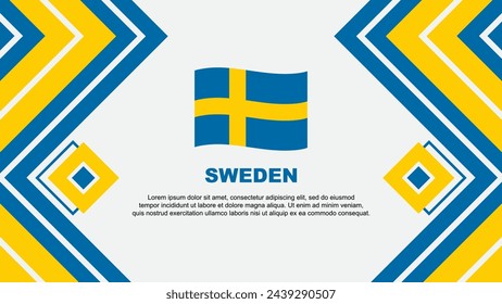 Plantilla de diseño de fondo abstracto de la bandera de Suecia. Suecia Día de la Independencia Banner Fondo de pantalla Ilustración vectorial. Diseño de Suecia