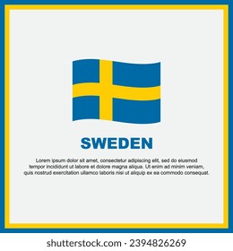 Sweden Flag Background Design Template. Sweden Independence Day Banner Social Media Post. Sweden Banner
