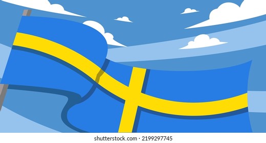 Sweden Flag Background Design Templates