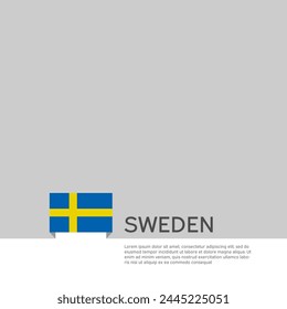 Sweden flag background. State patriotic swedish banner, cover. Document template with sweden flag on white background. National poster. Business booklet. Vector illustration, simple design