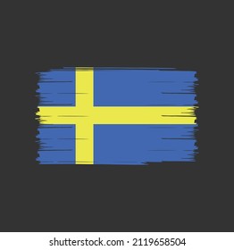 Sweden flag with brush stroke background