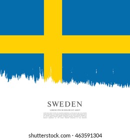 Sweden flag. Brush stroke background